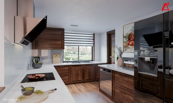 Thiết kế nội thất chung cư Ciputra: phòng bếp